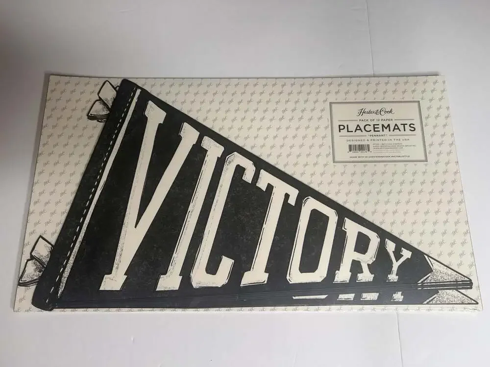 Hester & Cook Victory Pennant Paper Placemats Set Of 12